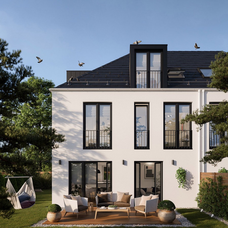 apartment house with a yard in Munich